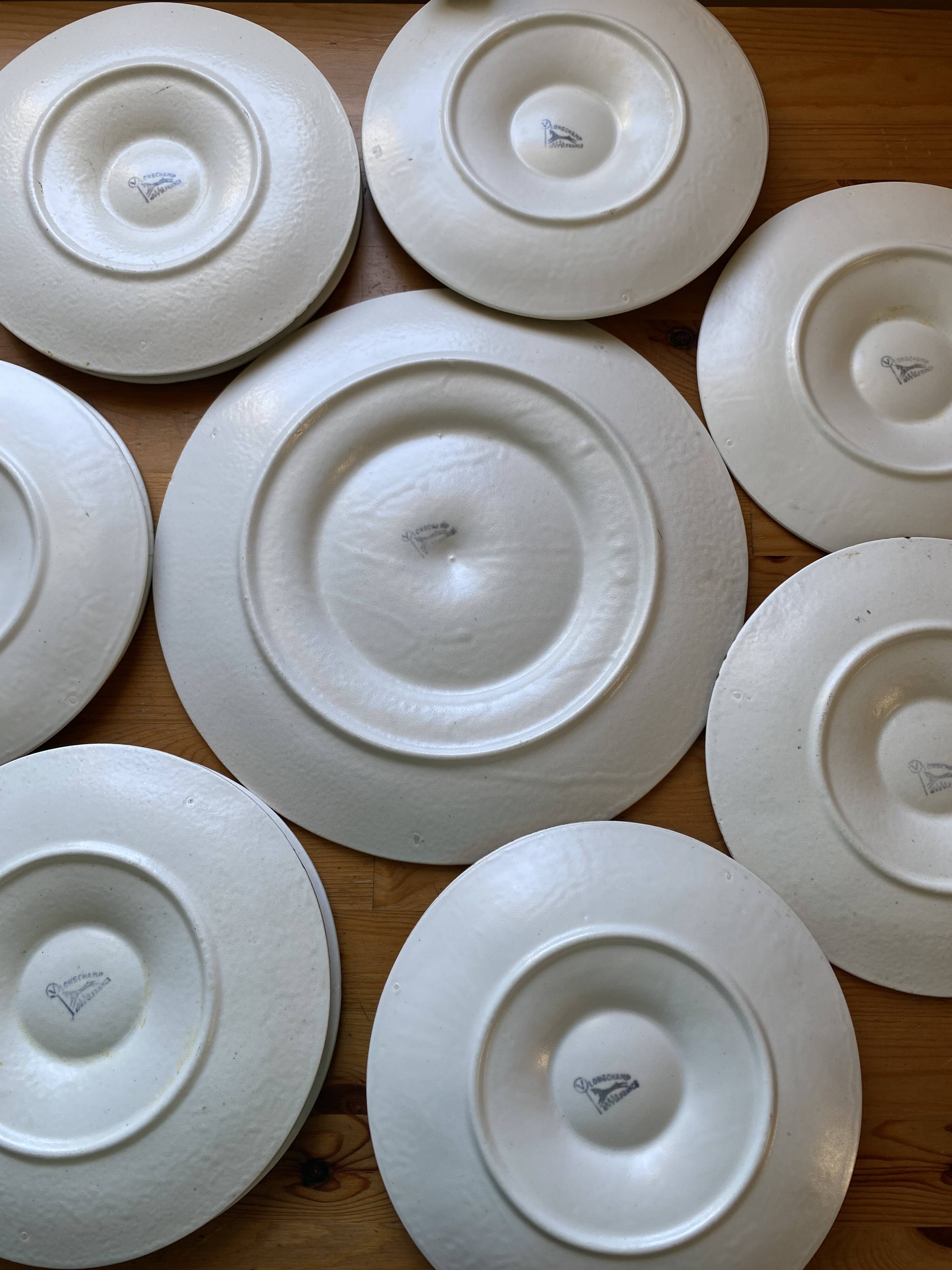Oyster service Longchamp 12 plates + 1 dish