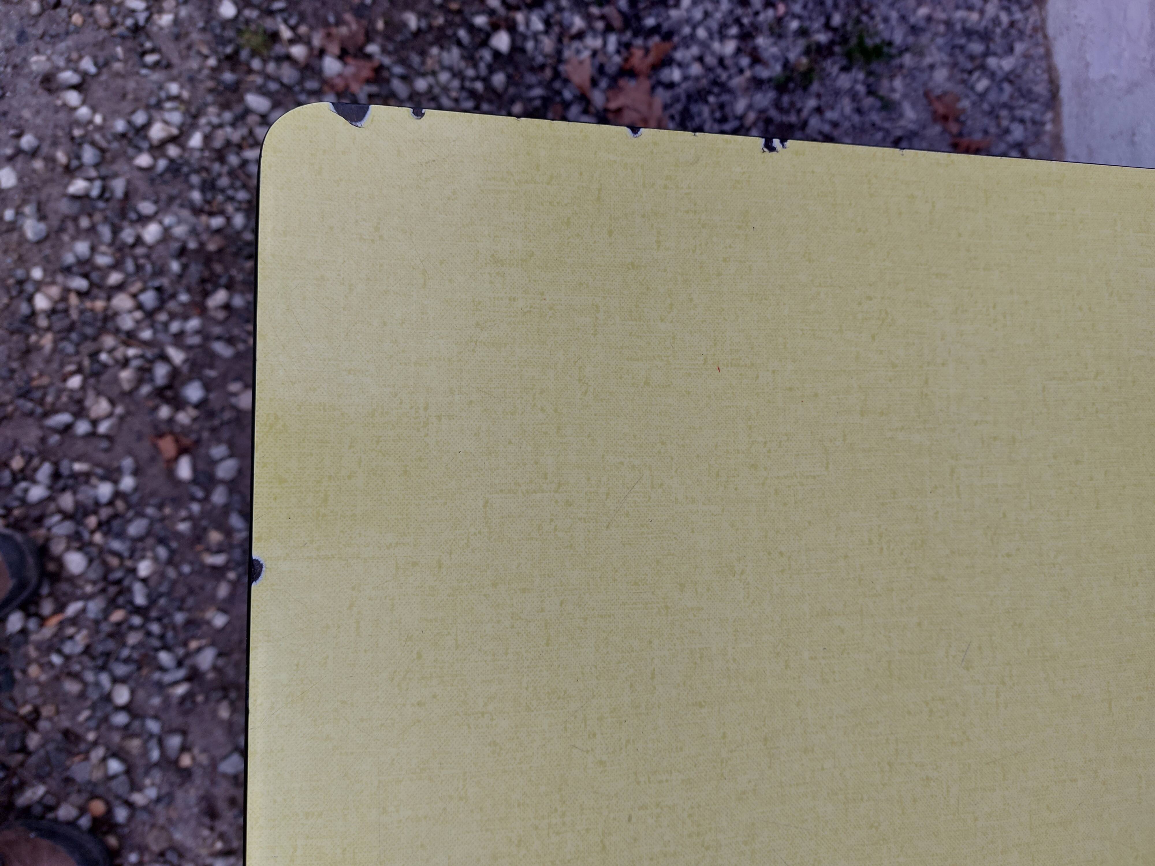 Yellow formica table