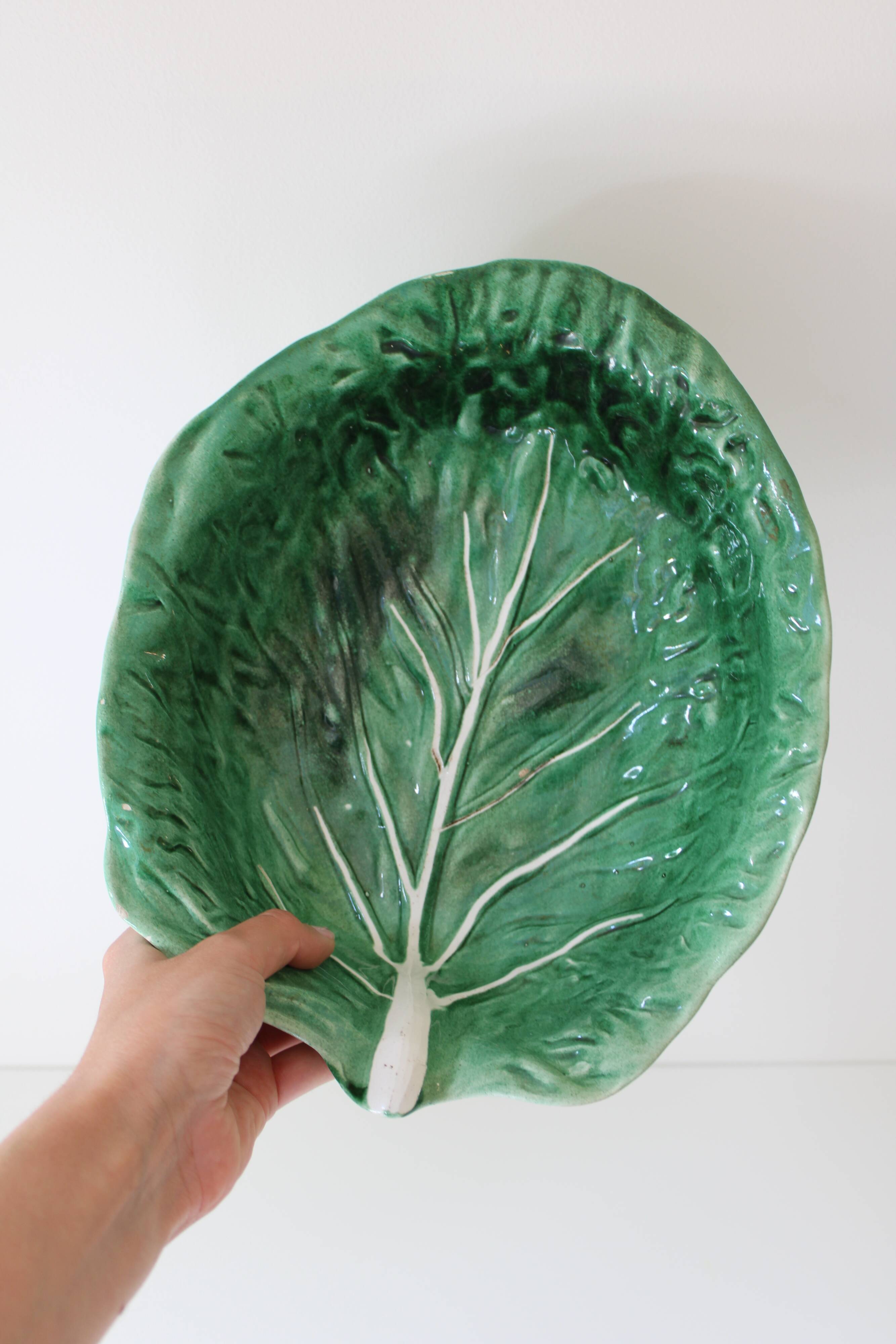 Gerber Prestige vintage barbotine cabbage leaf salad bowl