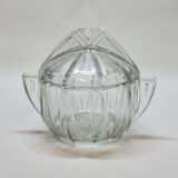 Art deco sugar bowl in molded pressed glass