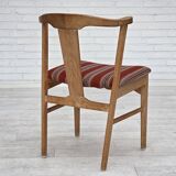 1960s, pair of Danish dining chairs, solid oak wood, furniture wool.