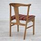 Paire de chaises de salle à manger danoises, bois de chêne massif, laine d'ameublement Années 1960