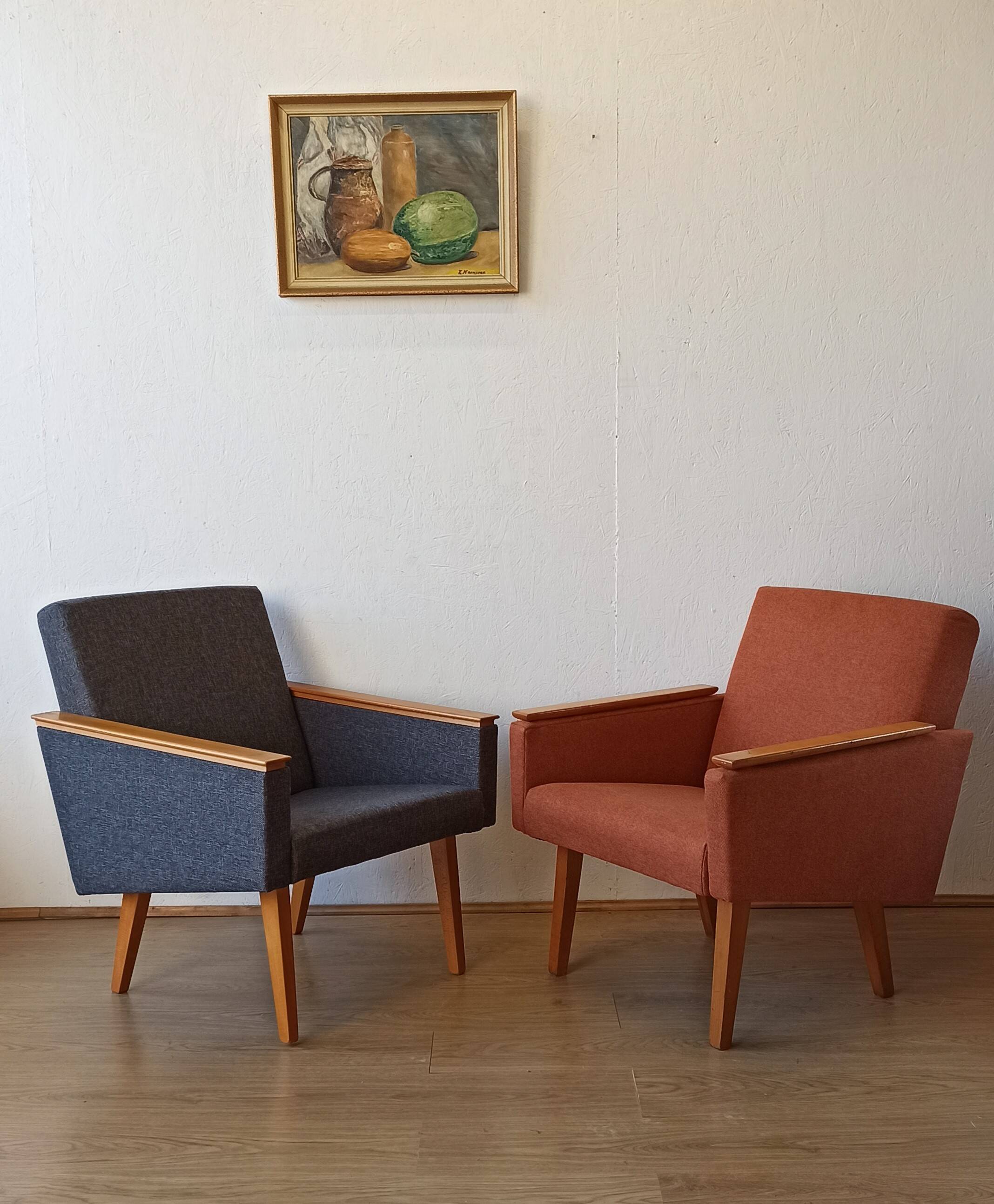 Fauteuils modernes du milieu du siècle 1970. Ensemble de 2.