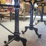 Large bistro table wooden top and cast iron bases -2m56