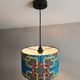 XL lampshade/suspension with printed ethnic graphic wax