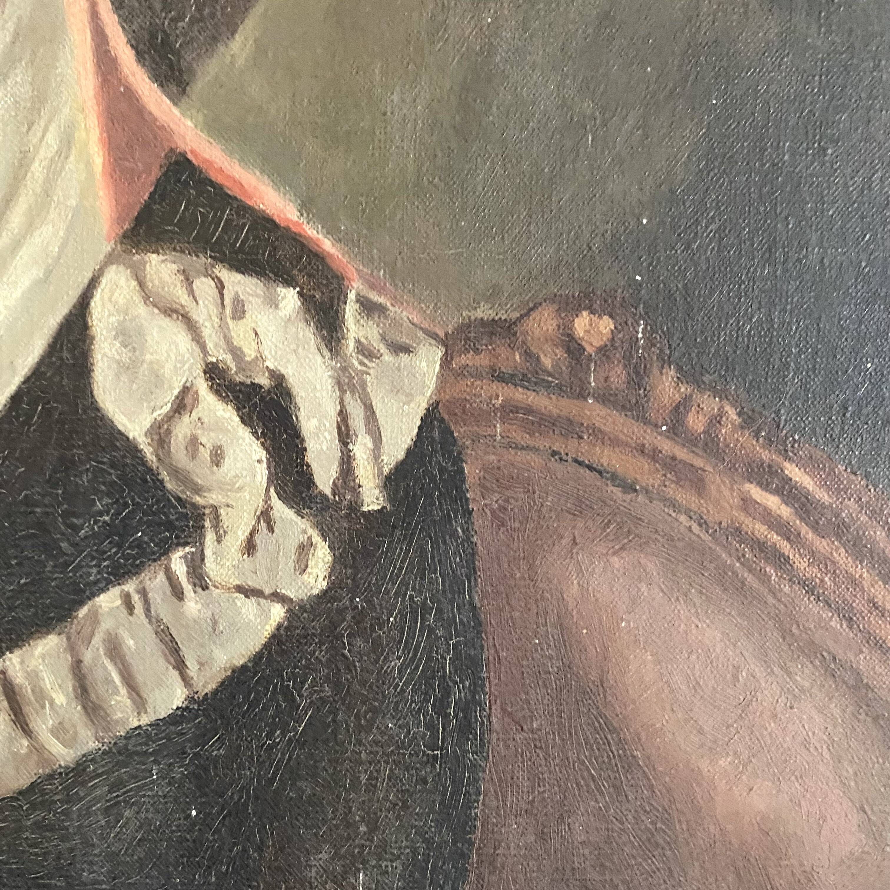 Old portrait of a woman from the Empire period (circa 1820) 54X64cm