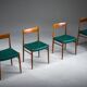 Chaises de salle à manger en similicuir vert botanique, années 1970, lot de 4