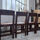 Set of 4 Savoyard pine folk art chairs from the 1950s.