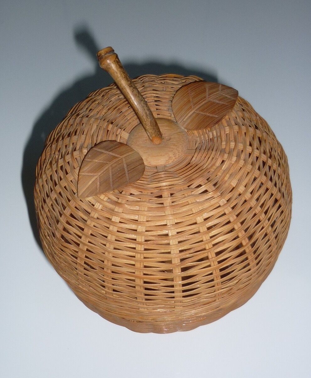Apple box in vintage wicker
