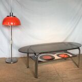 Glass coffee table, ceramics 70