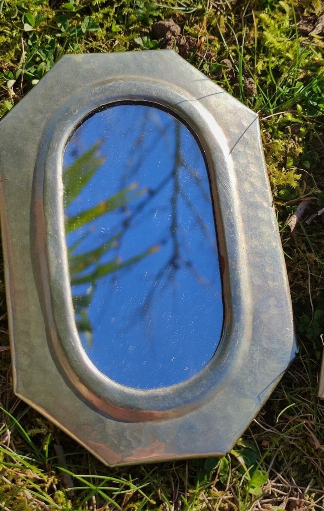 Duo de miroirs en métal argenté