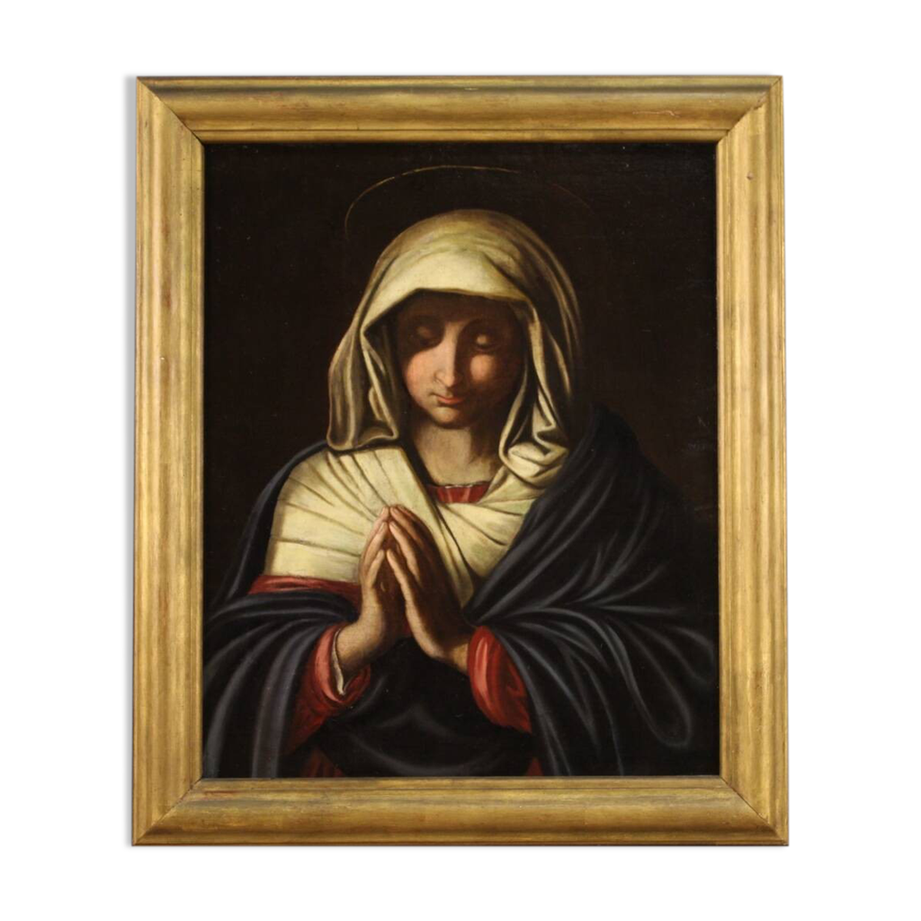 Tableau Ancien Huile Sur Cuivre 17ème Siècle - Vierge Marie, Saint Joseph, Christ, Baroque