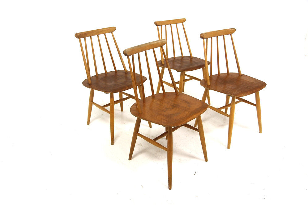 Set of 4 teak "Fanett" chairs by Ilmari Tapiovaara, Sweden, 1960