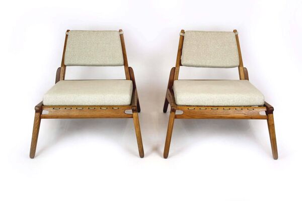 Chaises de chasse scandinaves du milieu du siècle restaurées par Kristiansson, années 1950.