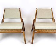 Restored Mid-Century Scandinavian Hunting Chairs by Kristiansson, 1950s