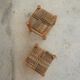 Vintage Berber wooden and straw set