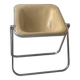 Plona Armchair in Beige Leather & Chrome by G. Piretti for A. Castelli, 1970s design