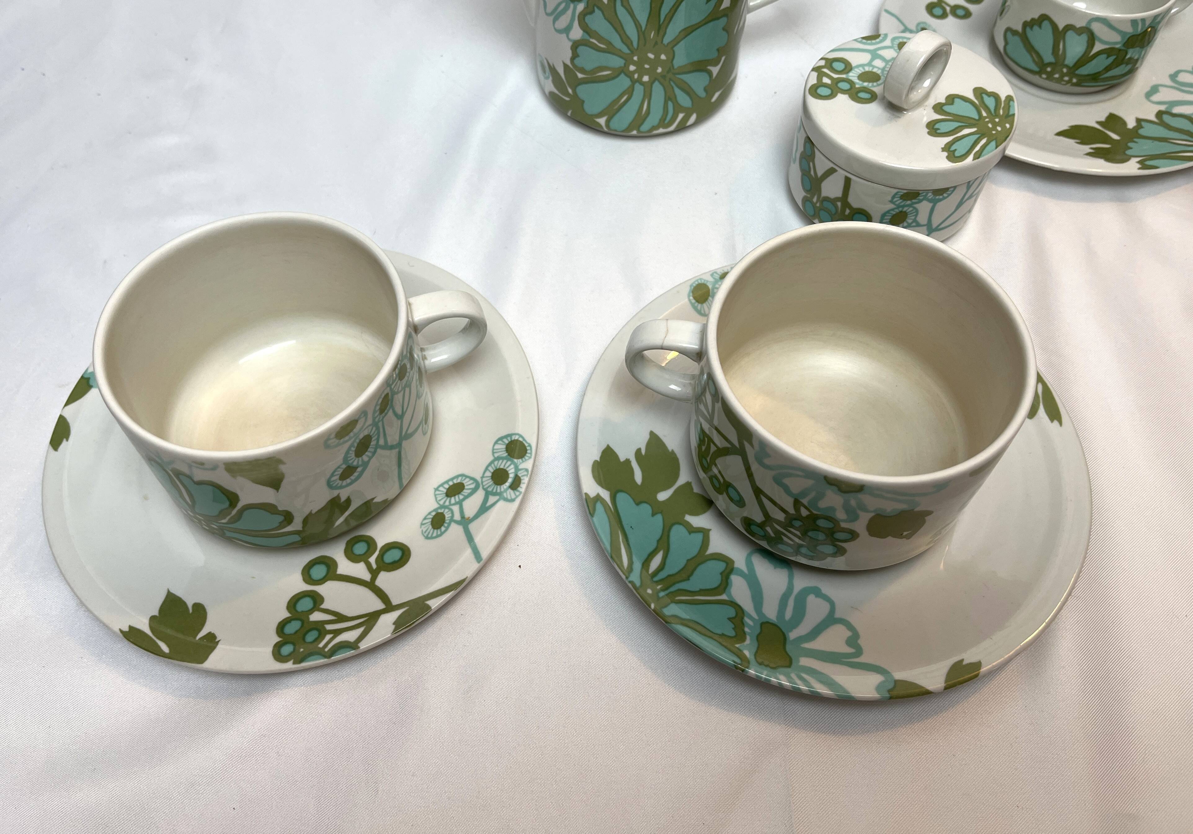 Vintage Villeroy & Boch Scarlett tea set circa 1960