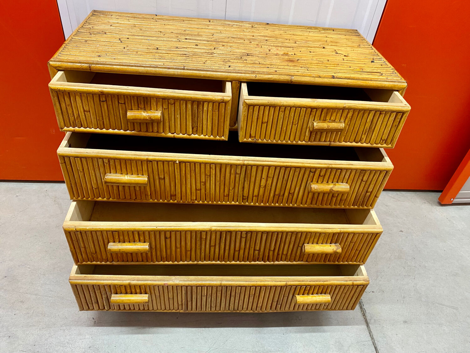 Commode bambou vintage