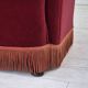 1960s, Danish 3 seater sofa, original condition, cherry-red furniture velour.