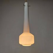 Stilnovo Pendant in Milk Glass and Brass, Italy 1960's