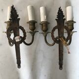 Paire d'appliques en bronze