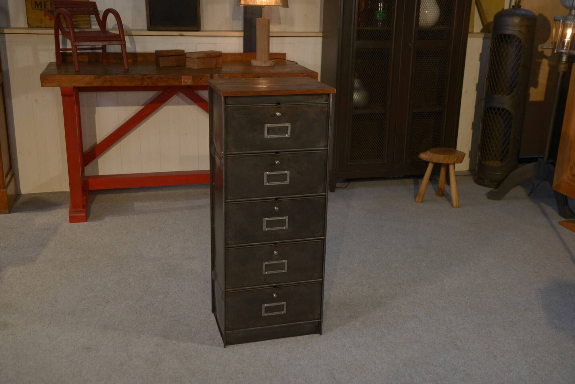Ronéo 1-column, 5-flap cabinet, French work, circa 1950