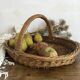 Panier en osier tressé à fond plat