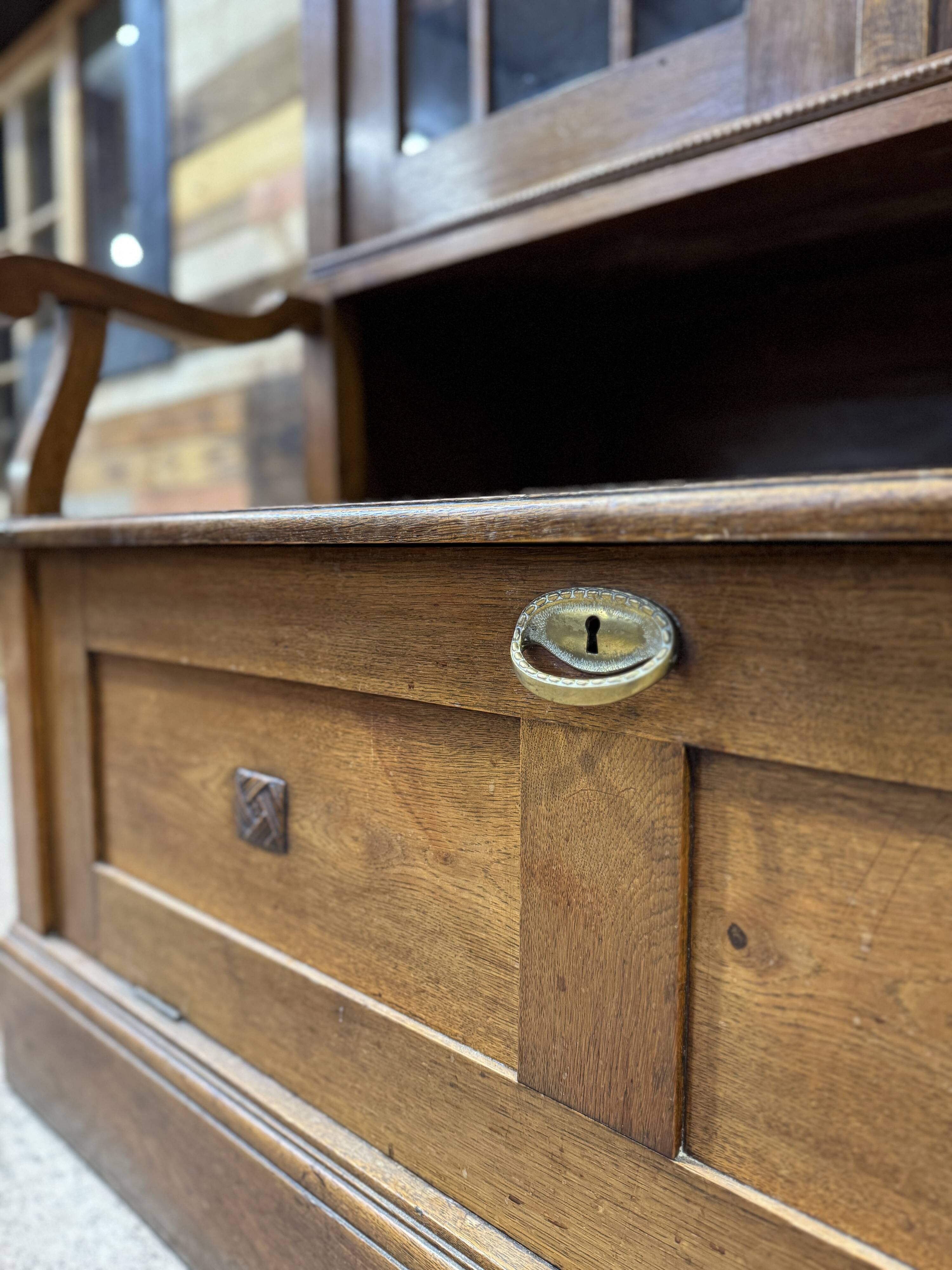 Entrance hall wardrobe in solid oak - 1930s