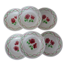6 flat plates Badonviller ROSELYNE red roses 352112