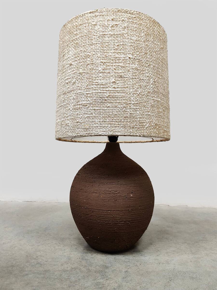 Vintage ceramic table lamp XL 'earth tones'