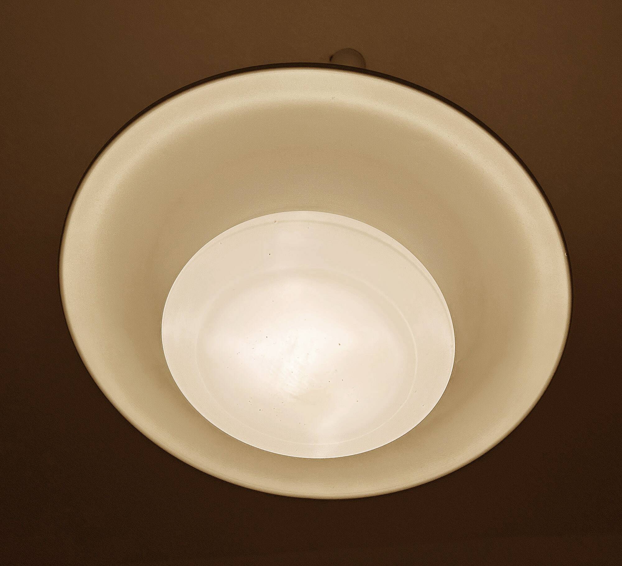 Pair of large bauhaus pendant lights from the 1930s