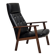 1970s, Danish armchair, black artificial leather, teak wood.
