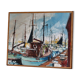 Original Swedish oil on canvas from the mid-century "Marina" by Steu (1971) - Framed