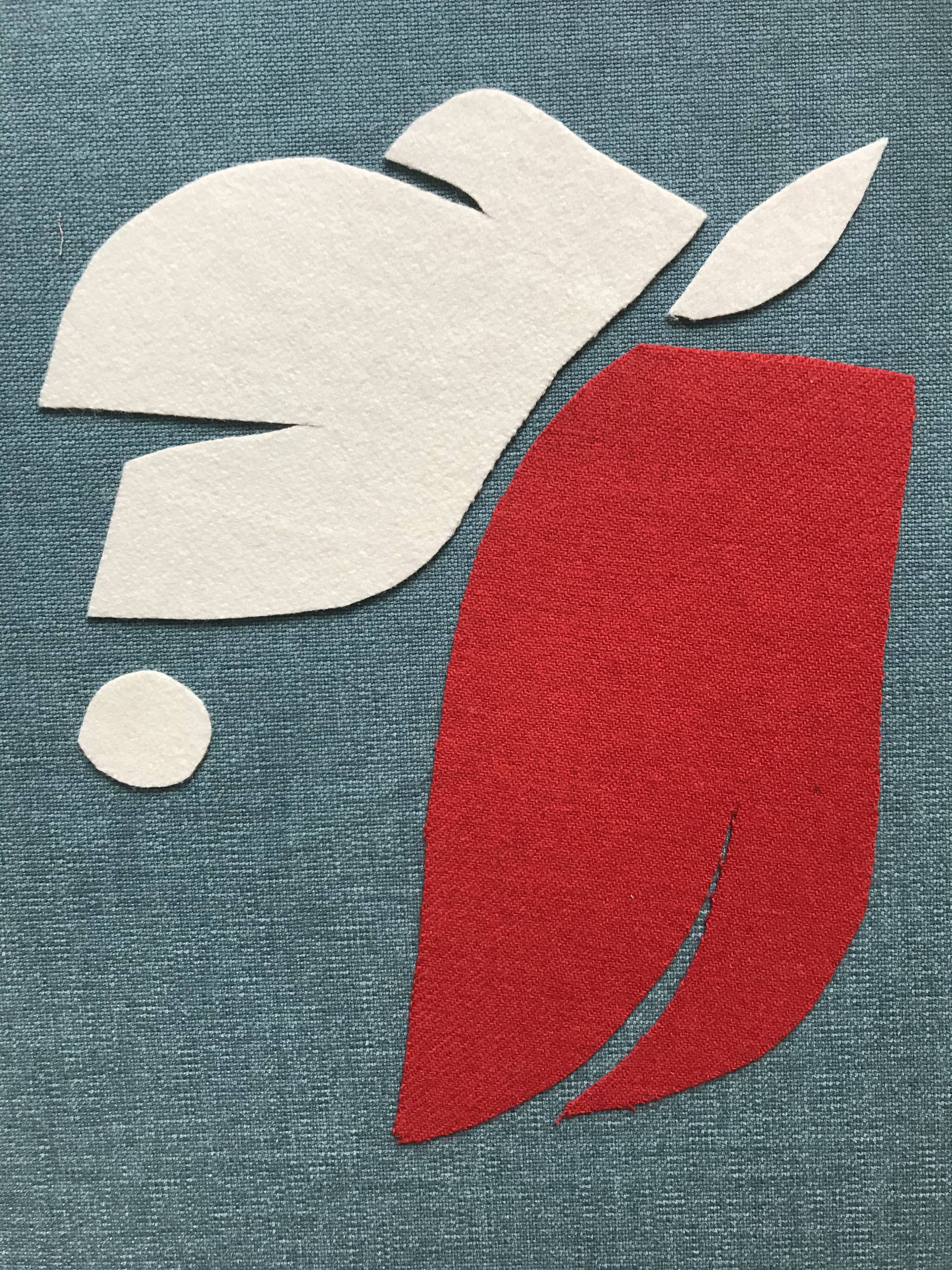 Three birds in a blue sky