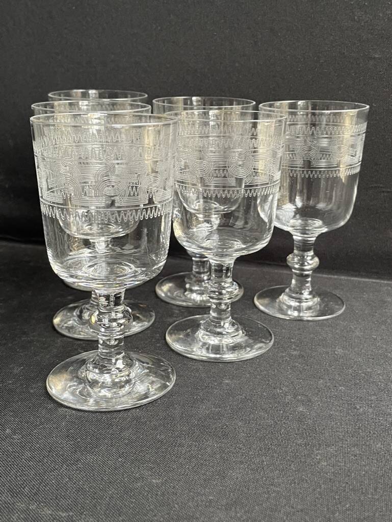 6 verres à porto Baccarat gravure 3458 | Selency