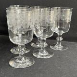 6 Baccarat port glasses engraving 3458
