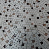 Mid-Century round coffee table with tiles 1960s