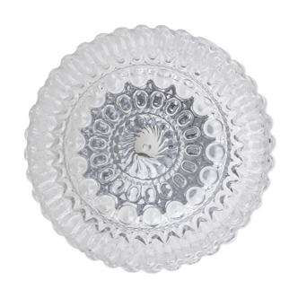 Vintage ceiling lamp / wall lamp - Molded glass - Round shape - 1970