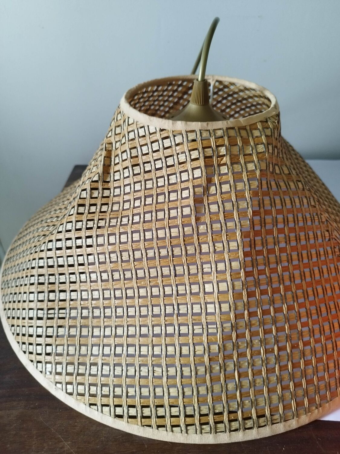 Lampshade suspension braided straw + fixing