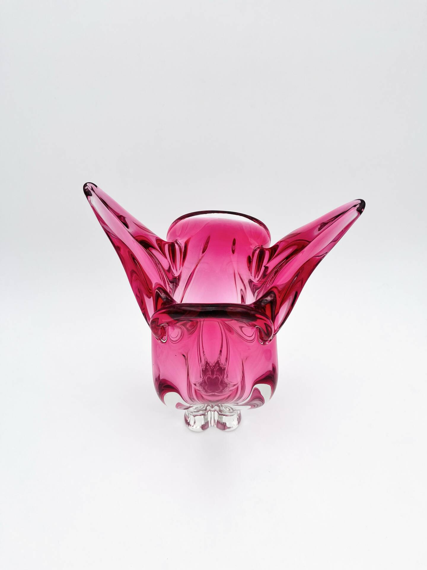 XXL Vase Josef Hospodka Chřibská Bohemian Crystal Rose 60s
