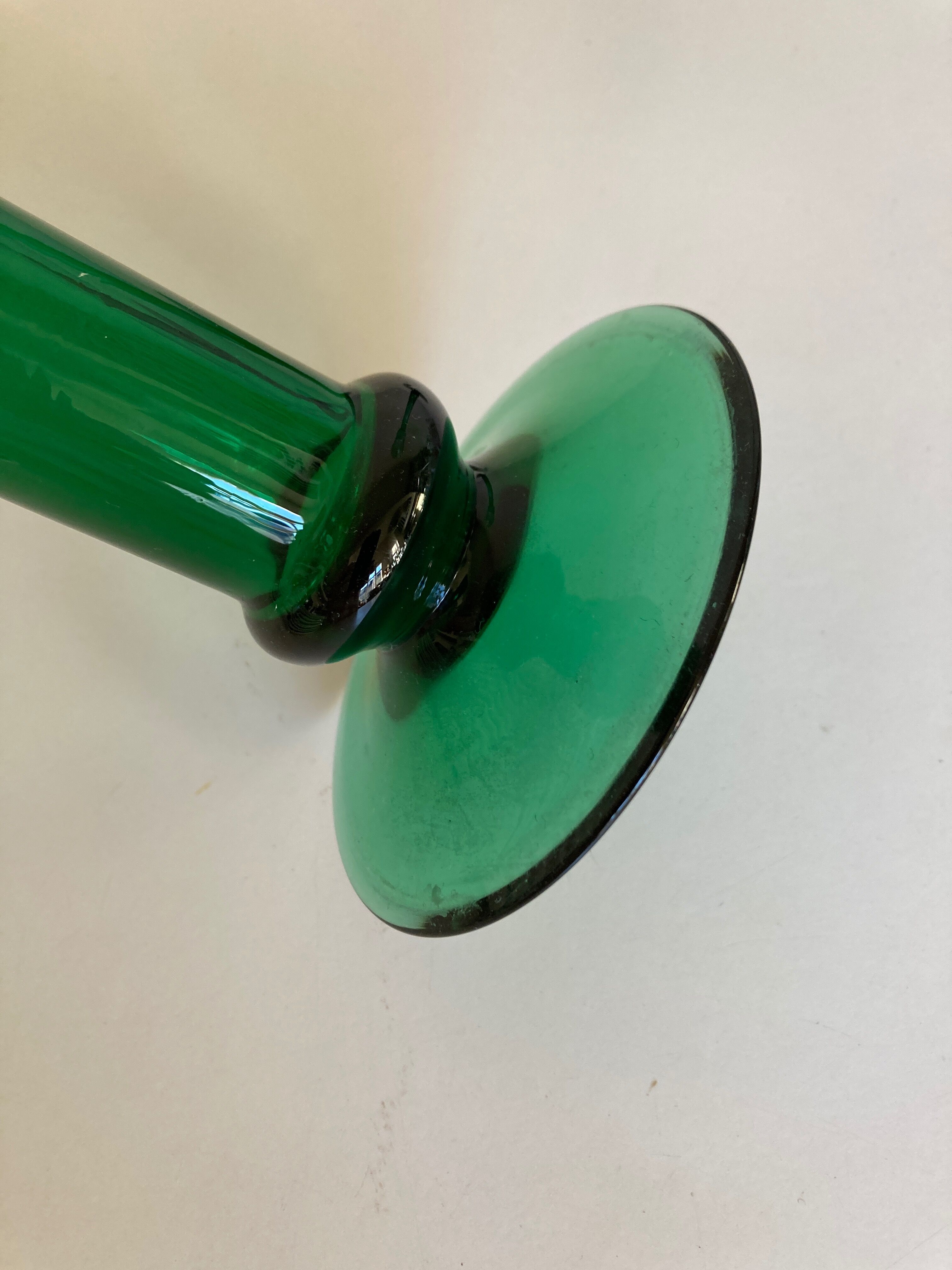 Pair of XXL candle holders in blown glass