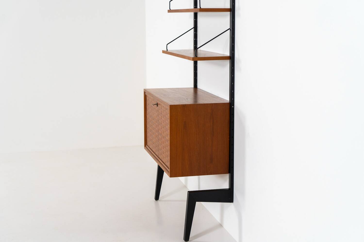 Rare Poul Cadovius standing wall-unit with bar (Denmark, 1960s).