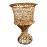 Vintage rattan plant stand