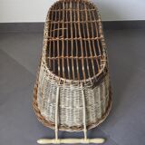 Wicker pram on wheels