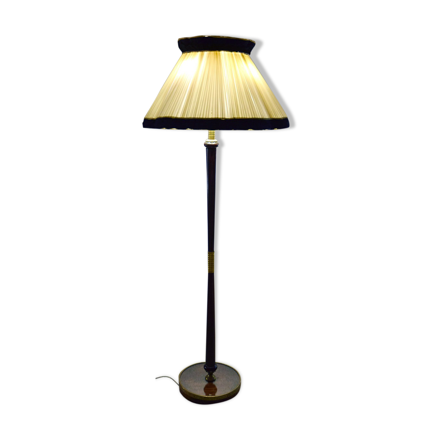 1950's floor lamp in mahogany and brass