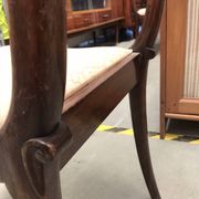 6 Art Nouveau chairs with brass marquetry