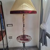 Italian brass and ceramic tripod floor lamp/table 1950s
