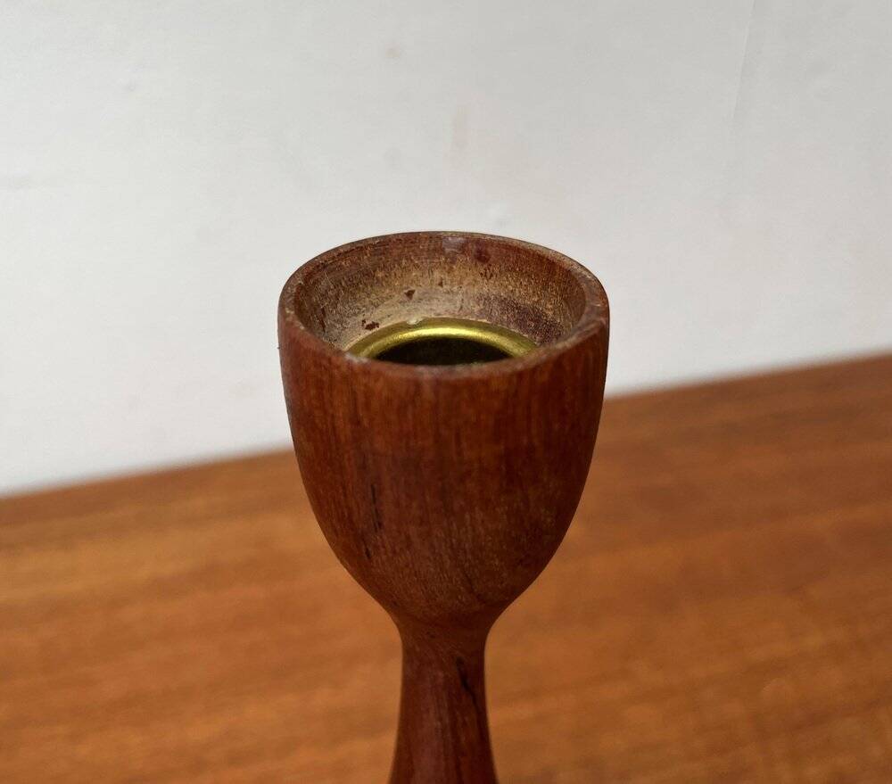 Mid-Century Danish Teak Tulip Candle Holder, 1960s