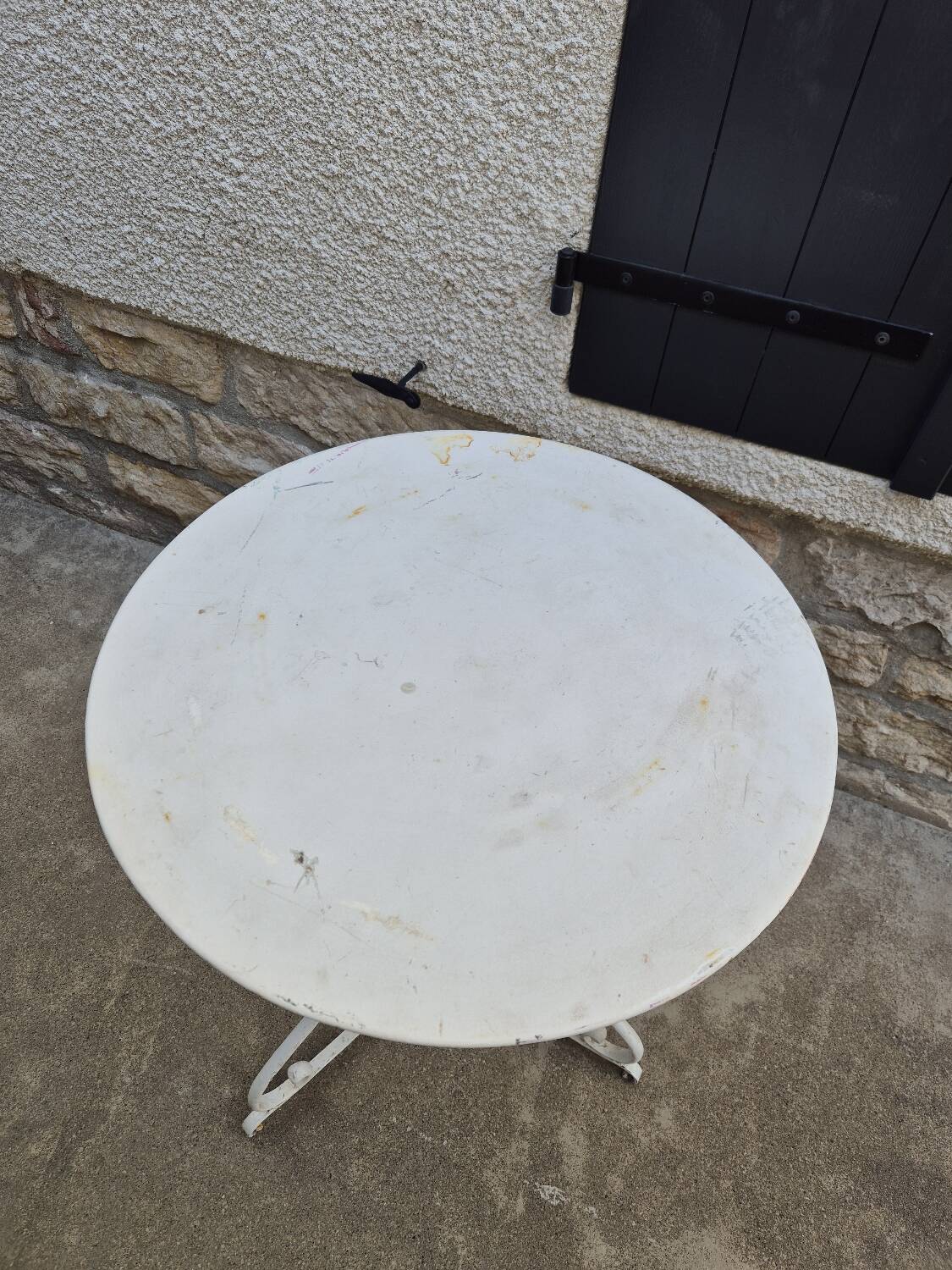 19th century wrought iron garden bistro pedestal table